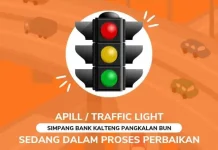 Pengendara Diimbau Waspada Melintas di Simpang Bank Kalteng 